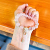 Rose Quartz Gourd Bead Bracelet — Natural Crystal Charm for Love & Good Fortune Buddha Tibet