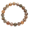 5A Black Gold Super Seven Crystal Bracelet — Natural Titanium Included Quartz Beads 8mm