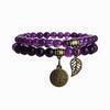 Baum des Lebens Chakra Armband — Tigerauge & Amethyst Edelstein Set