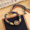 Hand - Painted Dzakri Lhamo Thangka Bracelet — Tibetan Wealth Goddess Woven Charm - Fully Hand - Painted Dzakri LhamoBuddha Tibet