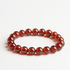 Orange Garnet Bead Bracelet — Bright Round-Bead Color