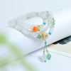 Xinjiang Gold-Silk Jade Multi-Wrap Bracelet — Stackable Layers with Pendant Charms Buddha Tibet
