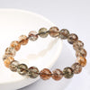 5A Black Gold Super Seven Crystal Bracelet — Natural Titanium Included Quartz Beads 8mm