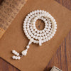 White Bodhi Root Mala Bracelet — 108-Bead Buddhist Prayer Beads for Calm & Clarity Buddha Tibet