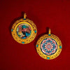 Tibetan Ghau Pendant — Hand-Painted Deity Tsakli in Filigree Brass Buddha Tibet