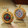 Tibetan Ghau Pendant — Hand-Painted Deity Tsakli in Filigree Brass Buddha Tibet
