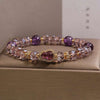 Amethyst Gourd Bracelet with Micro-Inlaid Charm — Crystal Bead Stack for Prosperity & Protection Buddha Tibet