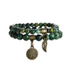 Baum des Lebens Chakra Armband — Tigerauge & Amethyst Edelstein Set