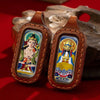 Tibetan Dual-Sided Tsa-Tsa Pendant — Hand-Painted Deity & Guardian Pairs in Leather Casing Buddha Tibet