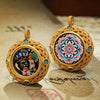 Tibetan Ghau Pendant — Hand-Painted Deity Tsakli in Filigree Brass Buddha Tibet