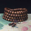 Black Rosewood 108-Bead Mala Bracelet — Natural Wood Prayer Beads in Round, Barrel & Wrap Styles Buddha Tibet