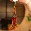 Hand-Painted Thangka Tassel Charm — Bag & Key Pendant with Tibetan Guardian Figures Buddha Tibet