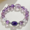 Amethyst Tower Crystal Bracelet — Natural Point Cut with Geometric Box Charm Buddha Tibet