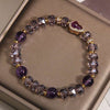Amethyst Gourd Bracelet with Micro-Inlaid Charm — Crystal Bead Stack for Prosperity & Protection Buddha Tibet