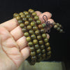 Argentine Green Sandalwood Mala Bracelet — 108-Bead Wood Mala for Daily Practice & Calm Buddha Tibet