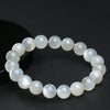 Natural White Moonstone Bead Bracelet — Classic Round Stone for Intuition & Calm Buddha Tibet