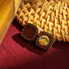 1cm Micro Tsa-Tsa Thangka Pendant — Hand-Painted Deity in Square Leather Casing Buddha Tibet