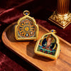 Tibetan Thangka Deity Pendant — Hand-Painted Tsa-Tsa Amulet, Wealth & Protection Figures Buddha Tibet