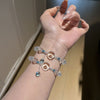 Clear Quartz Peace Buckle Bracelet — Natural Stone Beads for Calm & Protection - Buddha Tibet