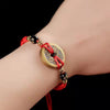 Five Emperor Coins Red Cord Bracelet — Handwoven Pure Copper for Wealth and Protection