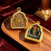 Tibetan Thangka Deity Pendant — Hand-Painted Tsa-Tsa Amulet, Wealth & Protection Figures Buddha Tibet