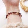 Three - Bead Garnet Bracelet — Minimal Natural Stone Stack for Everyday Wear - Buddha Tibet