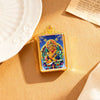 Tibetan Thangka Tsa-Tsa Pendant — Hand-Painted Deity Amulet in Gold-Plated Frame Buddha Tibet