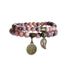 Baum des Lebens Chakra Armband — Tigerauge & Amethyst Edelstein Set