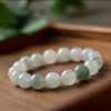 Tianshan Green Jade Bead Bracelet — 8mm Natural Stone for Calm & Balance Buddha Tibet
