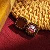 1cm Micro Tsa-Tsa Thangka Pendant — Hand-Painted Deity in Square Leather Casing Buddha Tibet