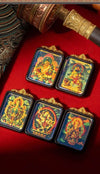 Tibetan Tsa-Tsa Thangka Pendant — Hand-Painted Deity Box Necklace Buddha Tibet