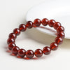 Orange Garnet Bead Bracelet — Bright Round-Bead Color