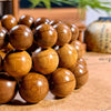 Liudao Wood Mala Bracelet — Six-Path Buddhist Prayer Beads in Natural Aged Hardwood Buddha Tibet