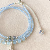 Buddha Tibet Aquamarine & Labradorite Triple Wrap Bracelet