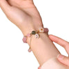 Rose Quartz Peach Blossom Bracelet — Chinese-Style Bead Strand for Love Luck & Prosperity Buddha Tibet