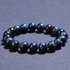 7A Blue Tiger Eye Bead Bracelet — Natural Hawk Eye With Deep Blue Chatoyancy