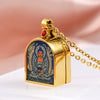 Tibetan Ghau Locket Necklace — Opening Shrine Pendant with Thangka Deity Art Buddha Tibet