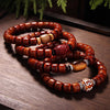 Buddha Tibet Yak Bone Bracelet - Dzi & Tiger Eye Accents