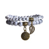 Baum des Lebens Chakra Armband — Tigerauge & Amethyst Edelstein Set