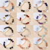 Zodiac White Crystal Bead Bracelet — Natural Stone Stretch Bracelet by Birth Sign