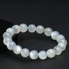 Natural White Moonstone Bead Bracelet — Classic Round Stone for Intuition & Calm Buddha Tibet