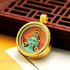 Ghau Box Pendant with Hand-Painted Tsakli Deity — Miniature Tibetan Locket Necklace Buddha Tibet