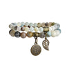 Baum des Lebens Chakra Armband — Tigerauge & Amethyst Edelstein Set