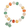 Xinjiang Gold-Silk Jade Pumpkin Bead Bracelet — Natural Gobi Desert Stone, Unisex Buddha Tibet