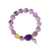 Amethyst Cabochon Bracelet — Natural Stone with Pearl or Tassel Accent Buddha Tibet