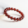 Orange Garnet Bead Bracelet — Bright Round-Bead Color