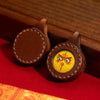 Miniature Thangka Leather Pendant — Hand-Painted Tibetan Deity Charm Buddha Tibet