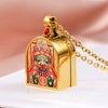 Tibetan Ghau Locket Necklace — Opening Shrine Pendant with Thangka Deity Art Buddha Tibet