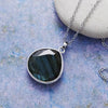 Buddha Tibet Labradorite Teardrop Necklace - Clarity & Intuition