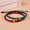 Vajra Knot Couple Bracelet — Handwoven Red String for Two